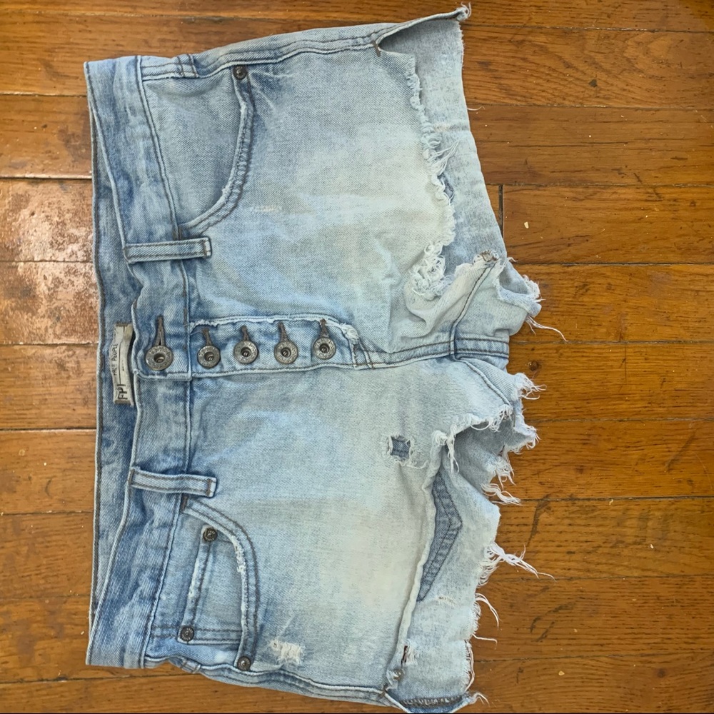 Free People Distressed Oversized Shorts